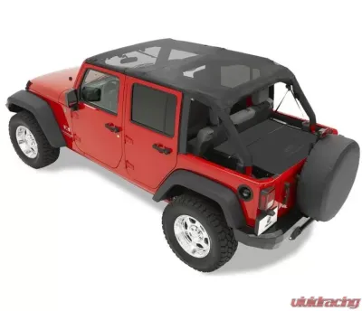 Bestop Mesh Header Extended Safari Style Bikini Top Jeep Wrangler 4-Door 2007-2009 - 52581-11