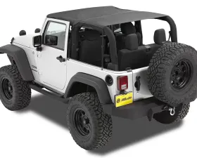 Bestop Black Diamond Header Extended Safari Style Bikini Top Jeep Wrangler 2-Door 2010-2018