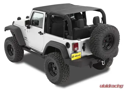 Bestop Black Diamond Header Extended Safari Style Bikini Top Jeep Wrangler 2-Door 2010-2018 - 52583-35