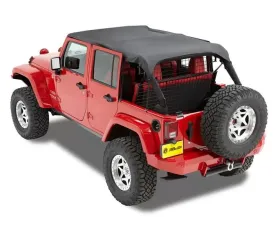 Bestop Black Diamond Header Extended Safari Style Bikini Top Jeep Wrangler 4-Door 2010-2018