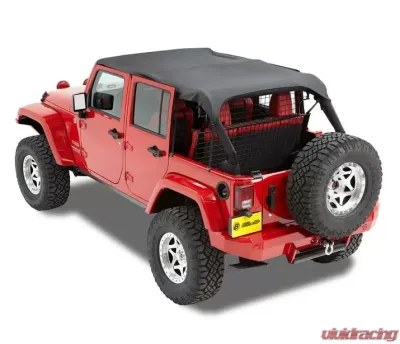 Bestop Black Diamond Header Extended Safari Style Bikini Top Jeep Wrangler 4-Door 2010-2018 - 52584-35