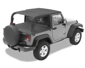 Bestop Black Diamond Header Extended Safari Style Bikini Top Jeep Wrangler 2-Door 2007-2009