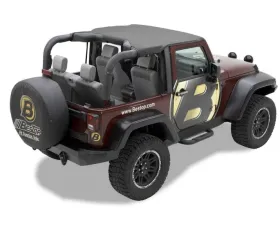 Bestop Black Diamond Header Standard Targa Style Bikini Top Jeep Wrangler 2-Door 2010-2018