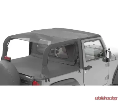 Bestop Mesh Header Extended Safari Style Bikini Top Jeep Wrangler 2-Door 2010-2018 - 52593-11