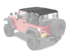 Bestop Black Diamond Header Extended Safari Style Bikini Top Jeep Wrangler 2-Door 2010-2018