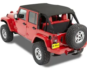 Bestop Black Diamond Header Extended Safari Style Bikini Top Jeep Wrangler 4Door 2010-2018