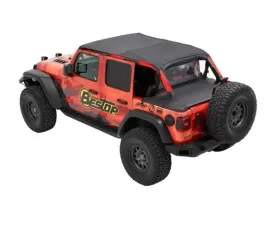 Bestop Black Diamond Header Extended Safari Style Bikini Top Wrangler JL 4-Door 2018-2021