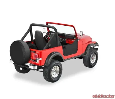 Bestop Black Crush Lower Fabric Half Doors w/ Post Style Strikers Jeep CJ-7 | Wrangler 1980-1995 - 53038-01