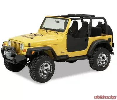Bestop Black Denim Lower Fabric Half Doors Jeep Wrangler 1997-2006 - 53039-15