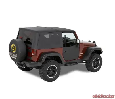 Bestop Black Diamond Front Door Lower Fabric Half Doors Jeep Wrangler 2007-2018 - 53040-35