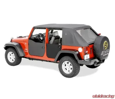 Bestop Black Diamond Rear Door Lower Fabric Half Doors Jeep Wrangler 4-Door 1997-2006 - 53041-35
