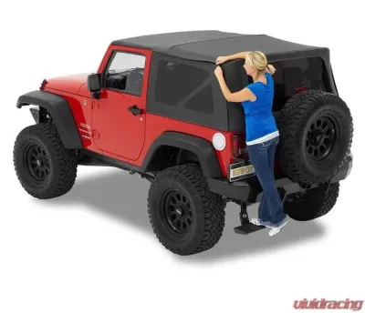Bestop Black Denim Supertop Soft Top for 2007-2018 Jeep Wrangler 2-Door with Tinted Windows - 54722-35