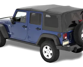 Bestop Black Denim Supertop Soft Top Jeep Wrangler 4-Door 2007-2018