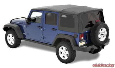 Bestop Black Denim Supertop Soft Top Jeep Wrangler 4-Door 2007-2018 - 54723-35