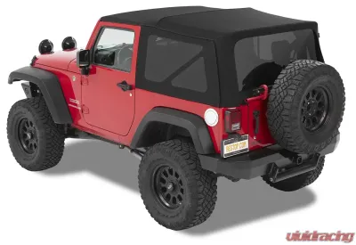 Bestop Black Twill Supertop Soft Top Jeep Wrangler 2-Door 2007-2018 - 54822-17