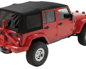 Bestop Black Twill Supertop Soft Top Jeep Wrangler 4-Door 2007-2018