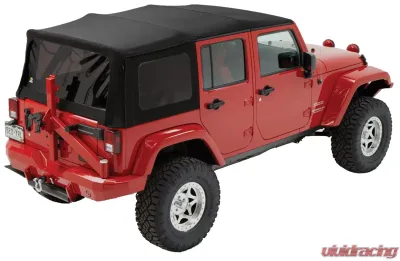 Bestop Black Twill Supertop Soft Top Jeep Wrangler 4-Door 2007-2018 - 54823-17