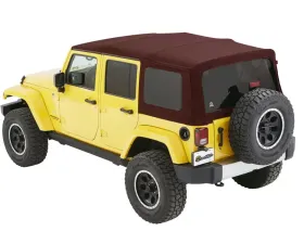 Bestop Crushed Red Pepper Twill Supertop Soft Top Jeep Wrangler 4-Door 2007-2018
