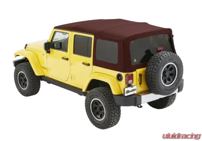 Bestop Crushed Red Pepper Twill Supertop Soft Top Jeep Wrangler 4-Door 2007-2018 - 54823-68