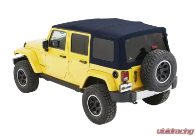 Bestop Navy Blue Twill Supertop Soft Top Jeep Wrangler 4-Door 2007-2018 - 54823-69