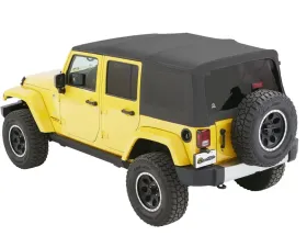 Bestop Granite Grey Twill Supertop Soft Top Jeep Wrangler 4-Door 2007-2018