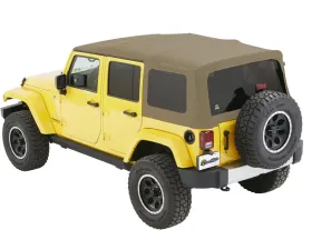 Bestop Pebble Beige Twill Supertop Soft Top Jeep Wrangler 4-Door 2007-2018