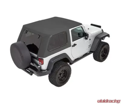Bestop Granite Grey Twill Trektop Pro Hybrid Soft Top Jeep Wrangler 2-Door 2007-2018 - 54862-70