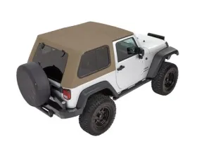 Bestop Pebble Beige Twill Trektop Pro Hybrid Soft Top Jeep Wrangler 2-Door 2007-2018