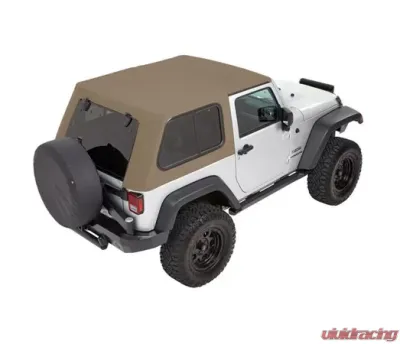 Bestop Pebble Beige Twill Trektop Pro Hybrid Soft Top for 2007-2018 Jeep Wrangler 2-Door - 54862-74