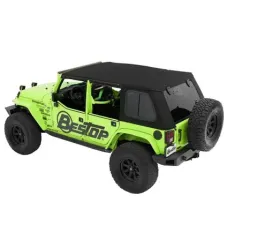 Bestop Black Twill Trektop Pro Hybrid Soft Top Jeep Wrangler 4-Door 2007-2018