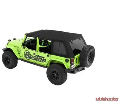 Bestop Black Twill Trektop Pro Hybrid Soft Top Jeep Wrangler 4-Door 2007-2018 - 54863-17