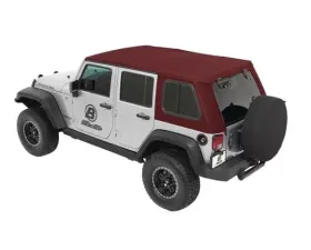 Bestop Crushed Red Pepper Twill Trektop Pro Hybrid Soft Top Jeep Wrangler 4-Door 2007-2018
