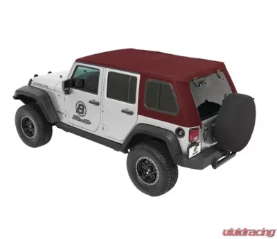 Bestop Crushed Red Pepper Twill Trektop Pro Hybrid Soft Top Jeep Wrangler 4-Door 2007-2018 - 54863-68