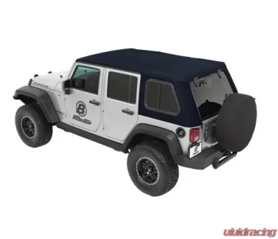 Bestop Navy Blue Twill Trektop Pro Hybrid Soft Top for 2007-2018 Jeep Wrangler 4-Door - 54863-69