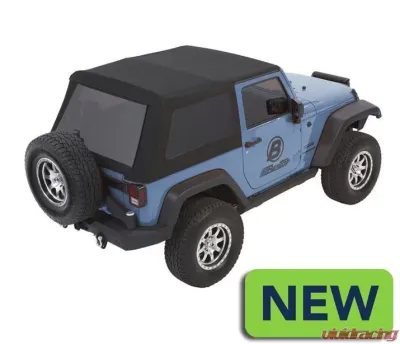 Bestop Black Twill Trektop Glide Soft Top Jeep Wrangler 2-Door 2007-2018 - 54922-17