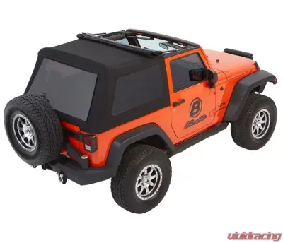 Bestop Black Diamond Trektop Glide Soft Top Jeep Wrangler 2-Door 2007-2018 - 54922-35