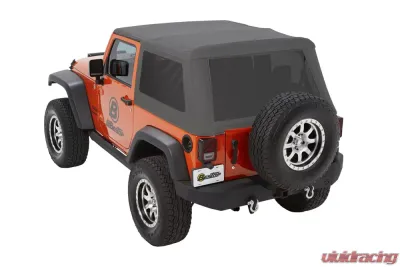 Bestop Granite Grey Twill Trektop Glide Soft Top Jeep Wrangler 2-Door 2007-2018 - 54922-70