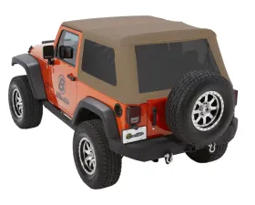 Bestop Oak Tan Twill Trektop Glide Soft Top Jeep Wrangler 2-Door 2007-2018