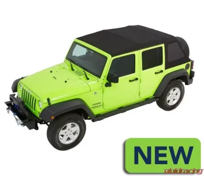 Bestop Black Diamond Trektop Glide Soft Top Jeep Wrangler 4-Door 2007-2018 - 54923-35