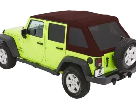 Bestop Crushed Red Pepper Twill Trektop Glide Soft Top Jeep Wrangler 4-Door 2007-2018