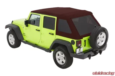 Bestop Crushed Red Pepper Twill Trektop Glide Soft Top Jeep Wrangler 4-Door 2007-2018 - 54923-68