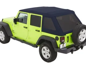 Bestop Navy Blue Twill Trektop Glide Soft Top Jeep Wrangler 4-Door 2007-2018