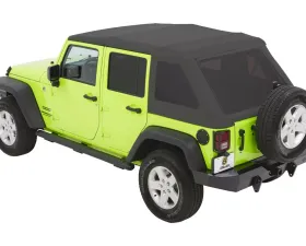 Bestop Granite Grey Twill Trektop Glide Soft Top Jeep Wrangler 4-Door 2007-2018