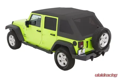 Bestop Granite Grey Twill Trektop Glide Soft Top Jeep Wrangler 4-Door 2007-2018 - 54923-70