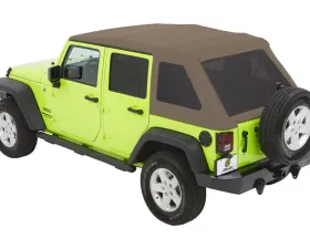 Bestop Oak Tan Twill Trektop Glide Soft Top Jeep Wrangler 4-Door 2007-2018