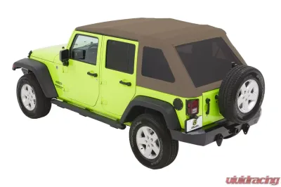 Bestop Oak Tan Twill Trektop Glide Soft Top for 2007-2018 Jeep Wrangler 4-Door - 54923-71