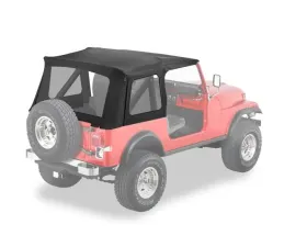 Bestop Black Denim Supertop Classic Replacement Skin Clear Window Jeep CJ-7 | Wrangler 1976-1995