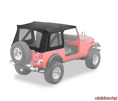 Bestop Black Denim Supertop Classic Replacement Skin Clear Window Jeep CJ-7 | Wrangler 1976-1995 - 55799-15