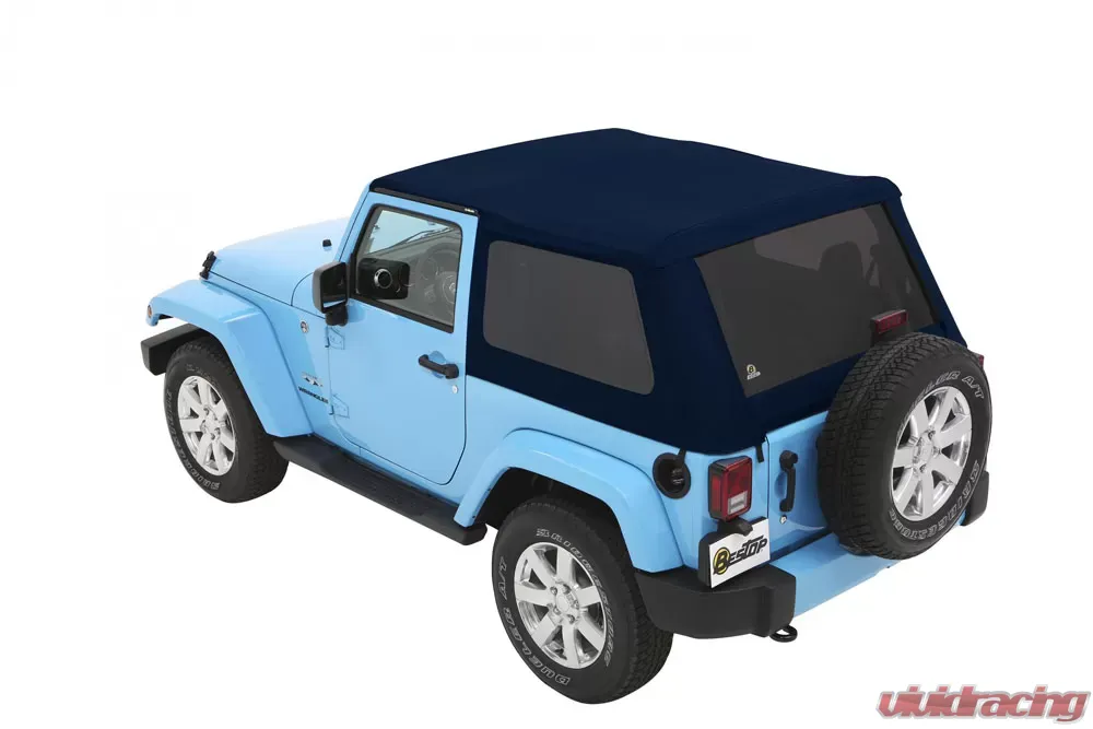 Bestop Navy Blue Twill Trektop Soft Top Jeep Wrangler 2-Door Bestop Navy Blue Twill Trektop Soft Top Jeep Wrangler 2-Door