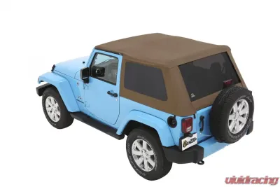 Bestop Oak Tan Twill Trektop NX Plus Soft Top for 2007-2018 Jeep Wrangler 2-Door - 56852-71